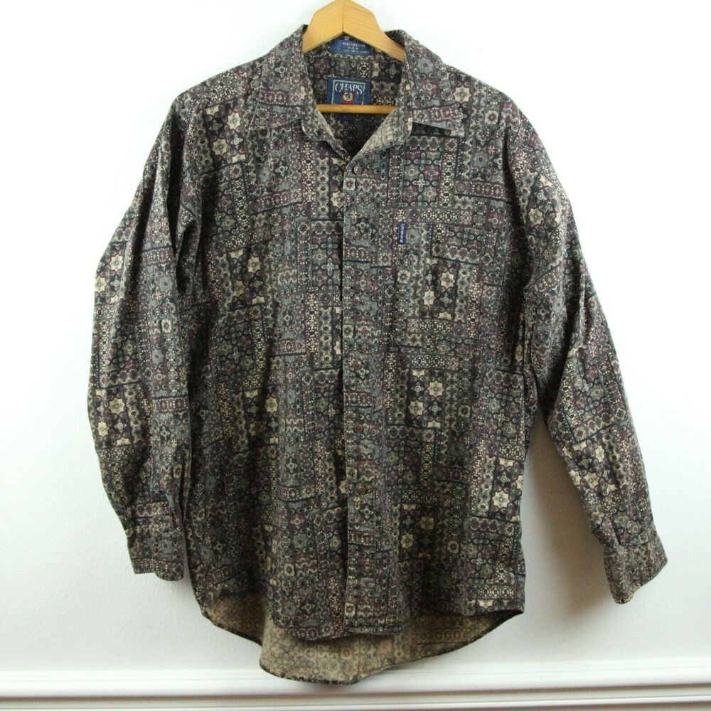 Vintage Ralph Lauren Chaps Large Button Down Shirt Heritage Preppy 90s Dad Shirt